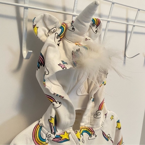 Rosie Pope Baby Girls Infant Unicorn And Rainbow Hoodie Size 3-6 Months - Picture 3 of 9